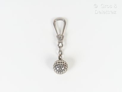 HERMES Paris Keychain "Golf ball" in silver 925 thousandths. Pds : 18 grs.