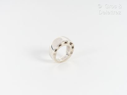 HERMES Paris Bague « Clarté» en argent 925 millièmes. T.49. Pds : 7,8 grs.