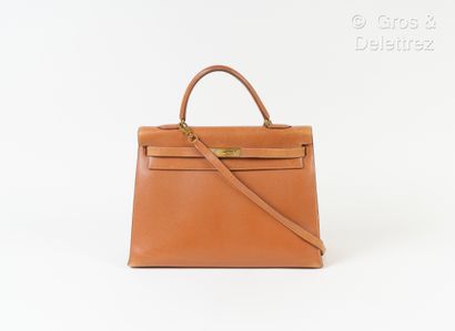 HERMES Paris made in France Année 1991 - Sac « Kelly Sellier» 36 cm en cuir Courchevel...