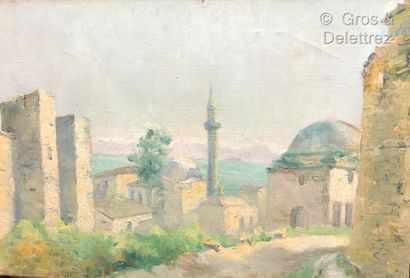null (E) Léon Hector BLONDEAUX (XXth) 

Wall of the Seraglio Istanbul

Oil on canvas...