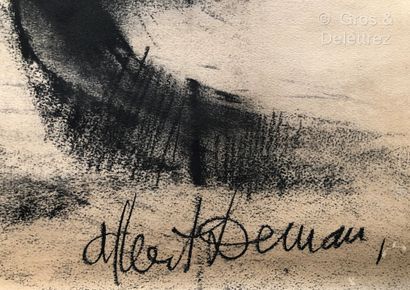 null (SD) Albert DEMAN (1929-1996) 

Rooster 

Charcoal on paper signed lower right...