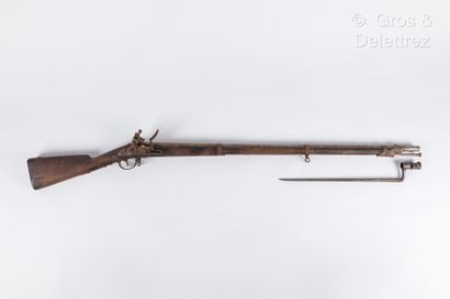 null Infantry flintlock rifle model year XI / 1822; lock of the Royal Manufacture...