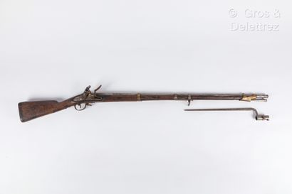 null Flintlock rifle of dragon model year IX; lock of the imperial Manufacture of...