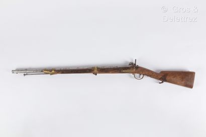 null Cavalry musket with percussion model 1825 T bis; lock of the Royal Manufacture...