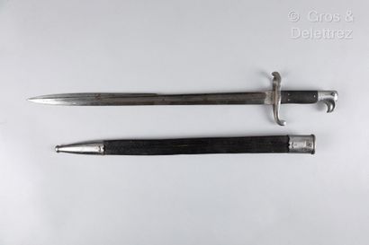 null German saber-bayonet model 1865, guard marked: "SIJB 2/129", with its leather...
