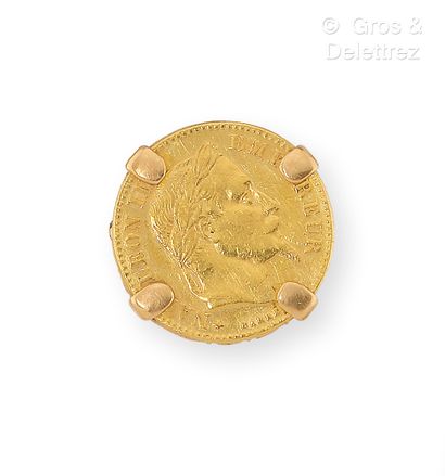 Yellow gold ring, decorated with a 10 Francs...