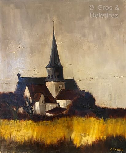 null (E) Eric PEYROL (XXth)

Church in the plain

Oil on canvas signed lower right,...