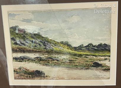 (E) PAYNE 
View of Finistère 
Watercolor...