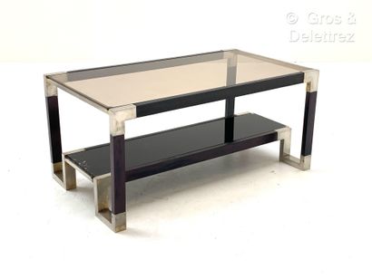 null Travail des années 70


Table basse en bois laqué noir et métal chromé, plateau...