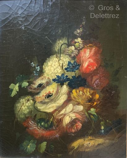 null (E) School of the 19th century 

Bunch of flowers

Pair of oil on canvas

36...