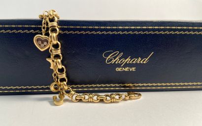 CHOPARD « Happy Diamonds » Bracelet en or jaune 750 millièmes à maillons jaseron...