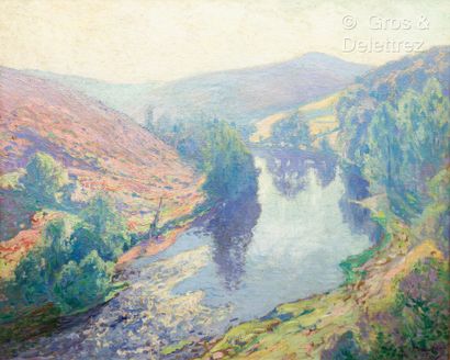 null Paul MADELINE (1863-1920)Matin dans la Vallée de la Creuse, 1916Huile sur toile.Signé...