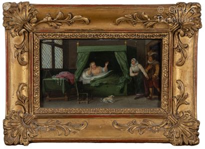 null Adriaen VAN STALBEMT (1580-1662)Brothel sceneCopperHeight : 9,5 cmWidth : 15,5...