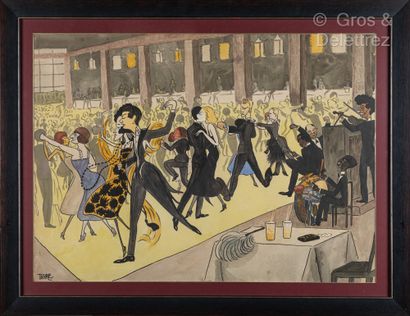 null Pierre de REGNIER dit TIGRE (1898-1943)
Dancing
Encre et aquarelle sur papier...