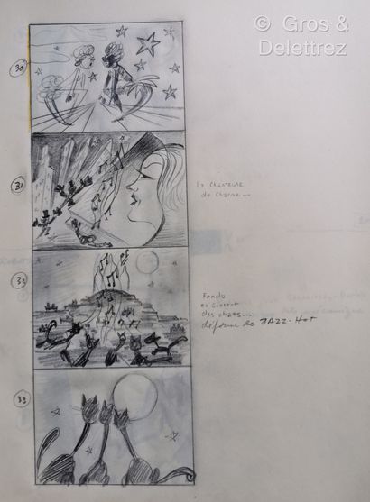 null La symphonie du rythme 
Cahier préparatoire au dessin animé comprenant dessins,...