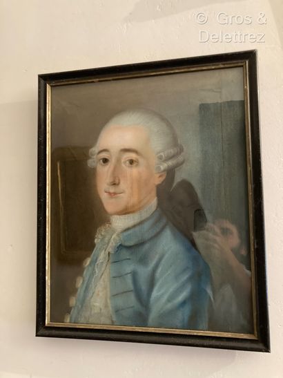 null École française de la fin du XVIIIe siècle 
Portrait d’homme au nœud noir 
Pastel...