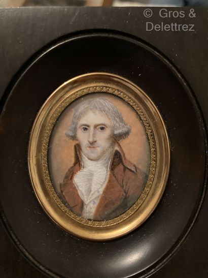 null Miniature 
French school of the late 18th century
Portrait of a man in a brown...