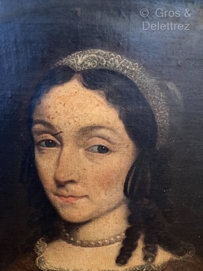 null École du XVIIe siècle 
Portrait de Françoise Jourdin, native de Chalon, épouse...