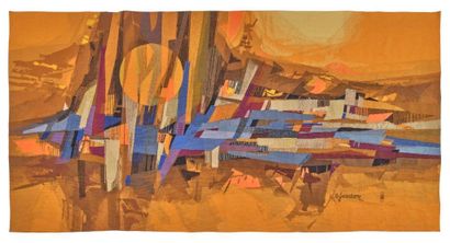 René FUMERON (1921-2004) - atelier Robert Four Composition abstraite
Tapisserie rectangulaire...