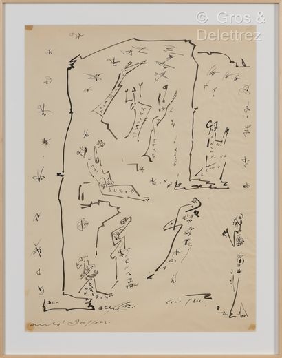 André MASSON [FRANCE] (1896-1987) Personnages
Encre de Chine sur papier.
Signé en...