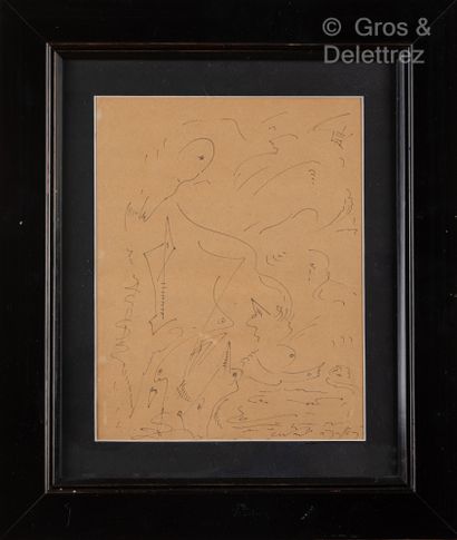 André MASSON [FRANCE] (1896-1987) Composition aux oiseaux
Plume et encre sur papier.
Signé...