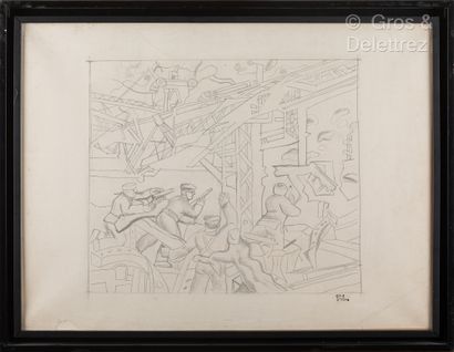 Fernand LEGER [FRANCE] (1881-1955) Étude pour Stalingrad, 1955
Crayon sur papier...