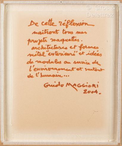 Guido MAGGIORI [FRANCE] (né en 1944) Projet de sculpture, 2004
Acrylique sur papier.
Signé...
