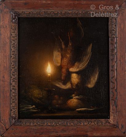 null in the taste of Petrus van SCHENDEN

Still life with birds and candle

Oil on...
