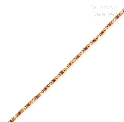 VAN CLEEF & ARPELS, Années 1980 Bracelet ligne en or jaune 750 millièmes à maillons...