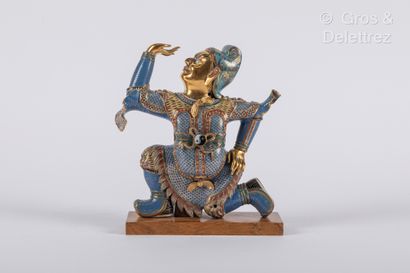 null CHINE, période Jiaqing, fin XVIIIe-début XIXe siècle
Sujet en bronze doré et...