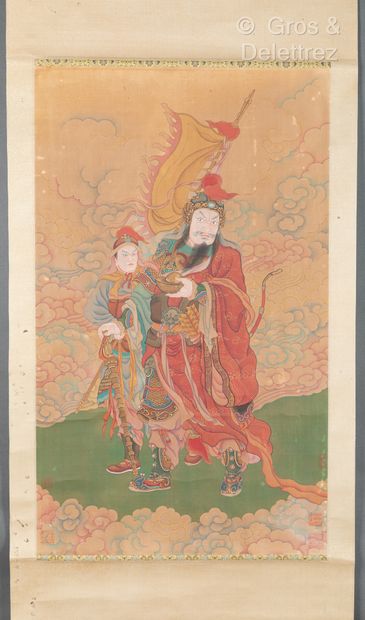 null Corée, période Choson, XVIII-XIXe siècle
Rouleau à l’encre et couleurs sur soie,...