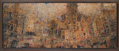 null Claude VERLINDE (1927 - 2020)
The city, 1962
Oil on canvas.
Signed and dated...