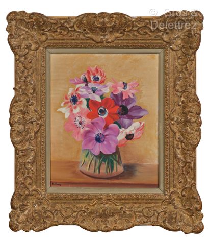 null Moïse KISLING (1891 - 1953)
Vase of anemones
Oil on canvas.
Signed lower left.
41...