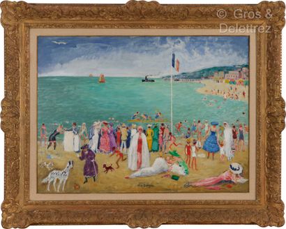 null Kees Van DONGEN (1877 - 1968)
Les Beaux Jours, Deauville Beach, circa 1948-1952
Oil...
