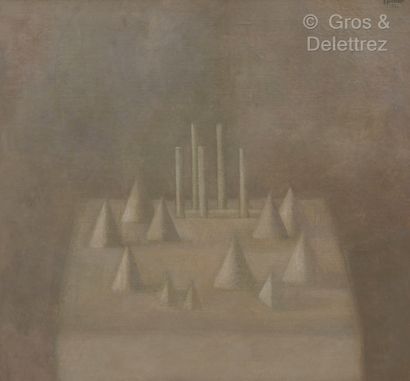 null Vladimir Grigorievic WEISBERG (1924-1985)
Pyramids and short columns
Oil on...