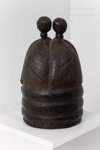 null Bundu helmet mask.
Mende people, Sierra Leone.
Wood with black patina.
Height:...