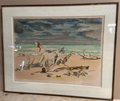 Yves BRAYER (1907-1990) Yves BRAYER (1907-1990)
Riders and horses on the beach 
Lithograph...