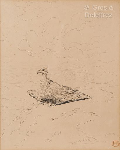 Gustave DORE (1832-1883) Gustave DORE (1832-1883)Rapacious in the cloudsInk on paper...