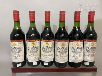 null 6 bouteilles Château RAUZAN SEGLA - 2e Gcc Margaux 1979 Etiquettes légèrement...