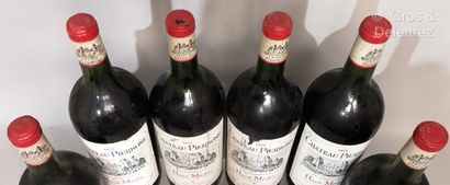 null 6 magnums Château PIERBONE - Haut Médoc 1975 Stained and slightly damaged labels....