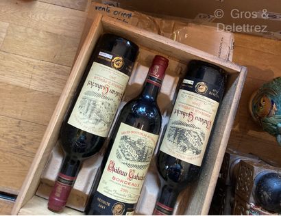 null 9 bouteilles Ch. GABACHOT - Bordeaux 1995 1997 1998 2000 2001 2002 2003 2004...