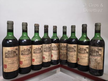 null 9 bouteilles Château MONTBRUN - Margaux 1978 A VENDRE EN L'ETAT