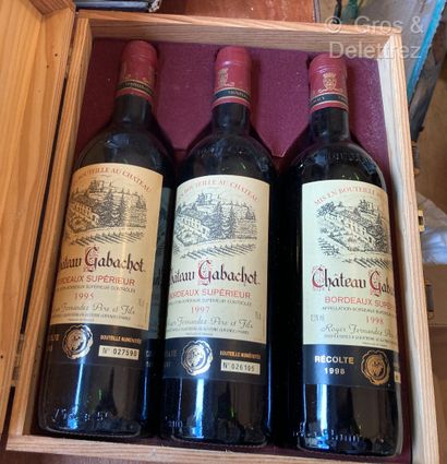 9 bouteilles Ch. GABACHOT - Bordeaux 1995...