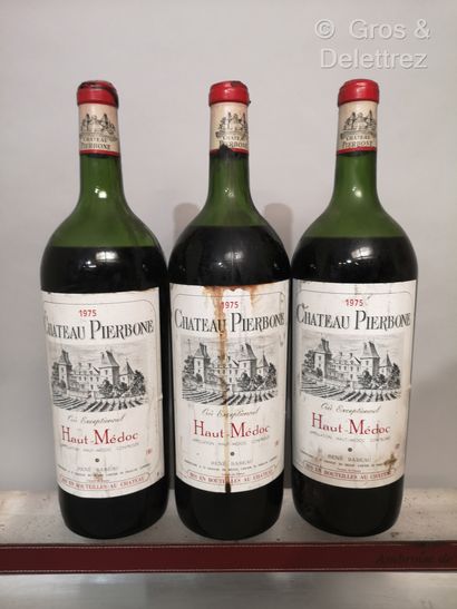 3 magnums Château PIERBONE - Haut Médoc 1975...