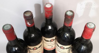 null 5 bouteilles Château CROIZET BAGES - 5e Gcc Pauillac 1978 Etiquettes tachées....