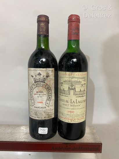 null 2 bouteilles BORDEAUX DIVERS A VENDRE EN L'ETAT 1 Ch. La LAGUNE 1987 - 3e Gcc...