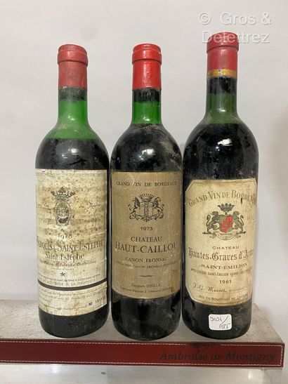 null 3 bouteilles BORDEAUX DIVERS A VENDRE EN L'ETAT 1 MARQUIS de St. Estèphe 1978,...