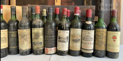 null 17 bouteilles BORDEAUX DIVERS (Années 1970) A VENDRE EN L'ETAT Ch. de MARBUZET...