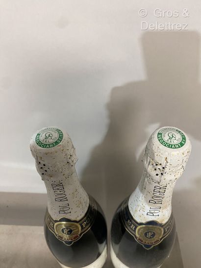 null 2 bouteilles CHAMPAGNE POL ROGER Etiquettes légèrement tachées.