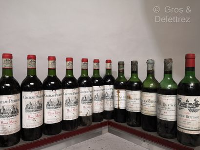 12 bouteilles BORDEAUX DIVERS années 1970...